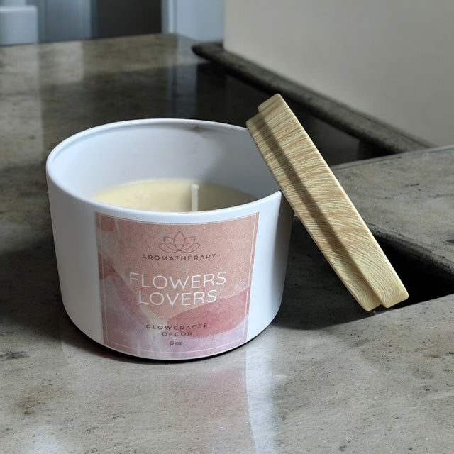 Scented Candle for Home Scented Aromatherapy Candle Jars Flowers Lovers 8 Oz