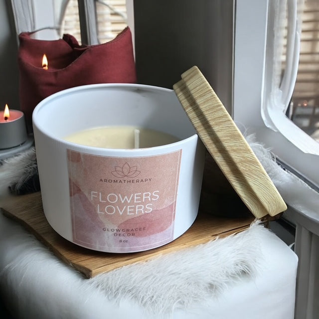 Scented Candle for Home Scented Aromatherapy Candle Jars Flowers Lovers 8 Oz