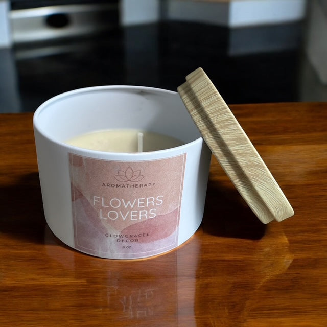 Scented Candle for Home Scented Aromatherapy Candle  Jars Flowers Lovers 8 Oz