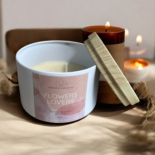 Scented Candle for Home Scented Aromatherapy Candle  Jars Flowers Lovers 8 Oz